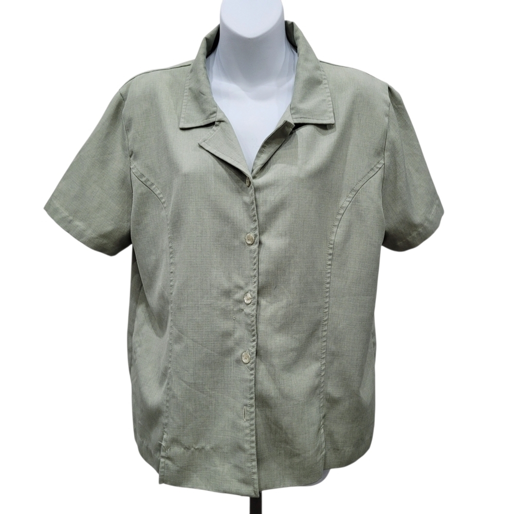 2/$20 Vintage White Stag Green Buttons Down Shirt Size: XL